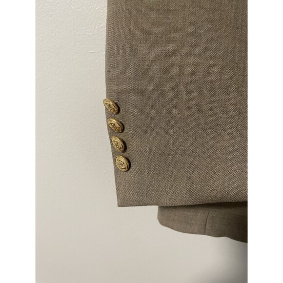 Vintage Palm Beach Men's Blazer Sport Coat Tan Brown Taupe 42R Brass‎ Buttons - Picture 2 of 12